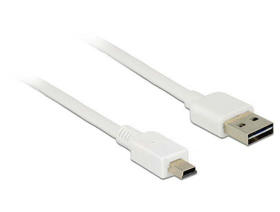 Delock 2m, USB2.0-A/USB2.0 Mini-B, 2 m, USB A, Mini-USB B, USB 2.0, Male/Male, White