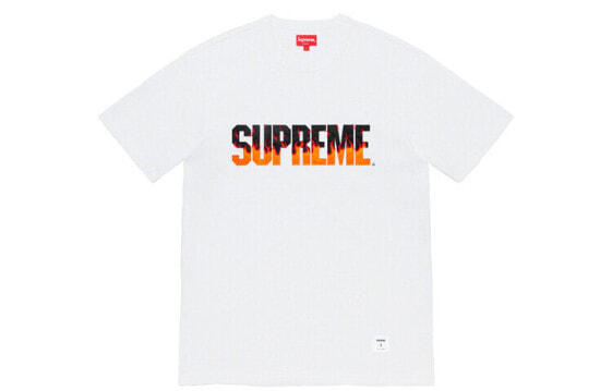 Supreme FW19 Week 1 Flame S/S Top 火焰logo短袖T恤 男女同款 白色 送礼推荐 / Футболка Supreme FW19 Week SUP-FW19-23