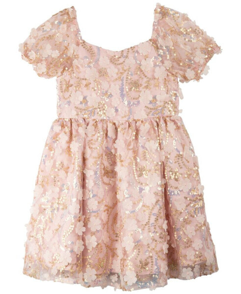 Платье для малышей Rare Editions Платье с пайетками и вышивкой