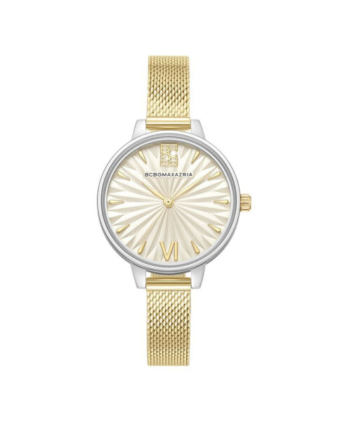 Часы BCBGMAXAZRIA Gold Tone Mesh Watch