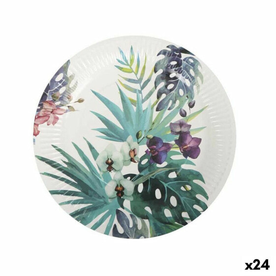 Набор посуды Algon Одноразовые Картон Тропический 3 Предметы 28 cm (24 штук)