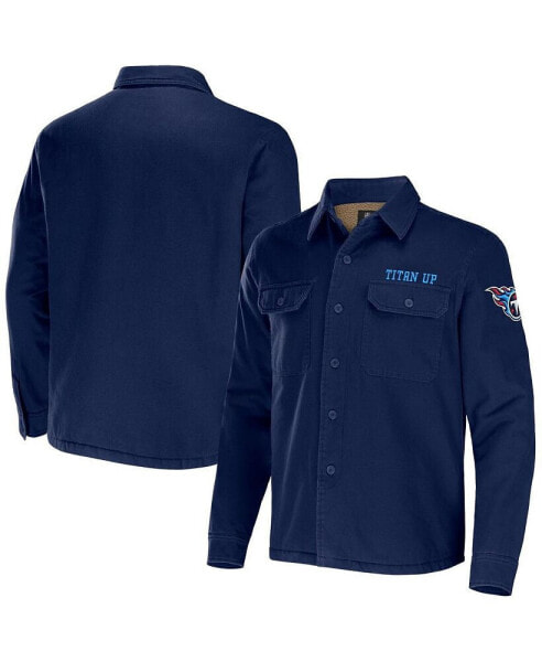 Men's NFL x Darius Rucker Collection by Navy Tennessee Titans Canvas Button-Up Shirt Jacket
