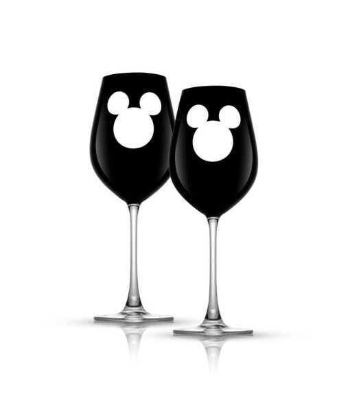 Disney Luxury Mickey Mouse Crystal 23 oz Stemmed Red Wine Glass, Set of 2