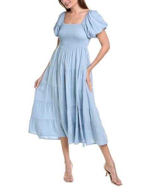 Ipponelli Off-The-Shoulder Midi Dress Women's Blue M