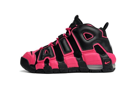 Кроссовки женские Nike Air More Uptempo GS черно-розовые