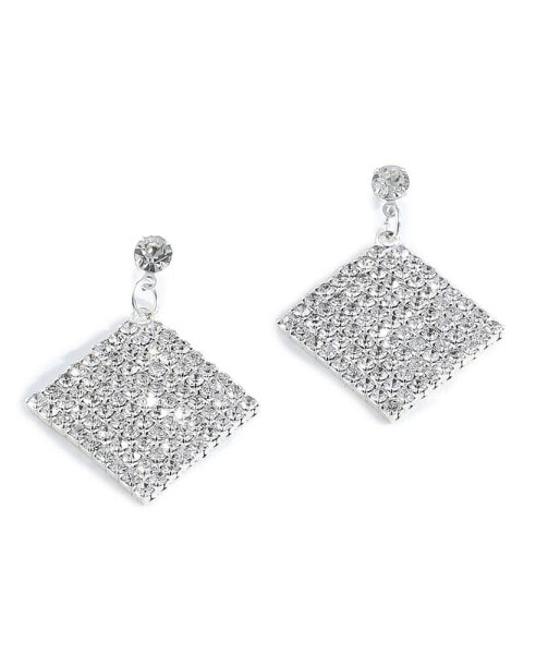 Women's Silver Bling Drop Earrings