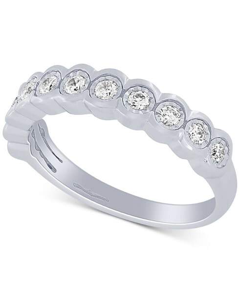 Diamond Scalloped Band (1/5 ct. t.w.) in 10k White Gold