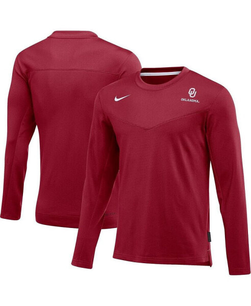 Men's Crimson Oklahoma Sooners Game Day Sideline Performance Long Sleeve T-shirt