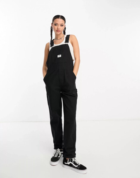 Vans ground work overall jumpsuit in black