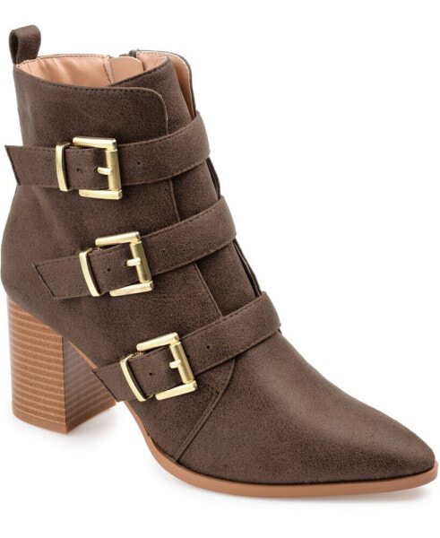 Women's Winsley Buckle Strap Stacked Block Heel Booties