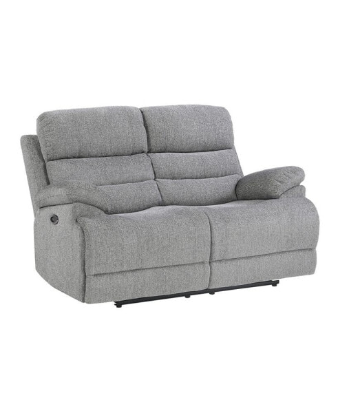 White Label Cruz 62" Power Double Reclining Loveseat with Power Headrests and USB Port