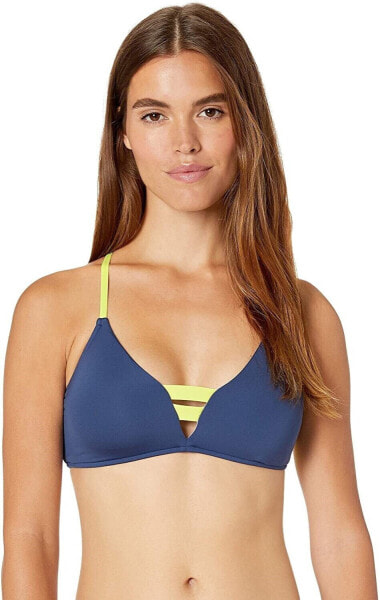 Seafolly Women's 236670 Bikini Top Swimwear In the Loop Blue Opal Size 4