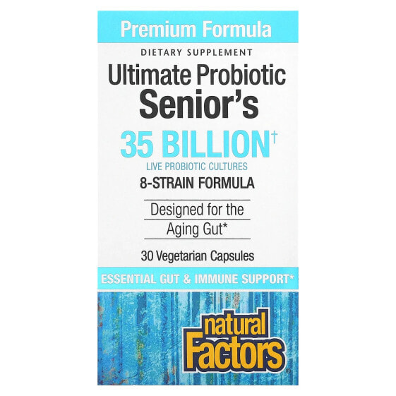 Natural Factors, Ultimate Probiotic, для пожилых людей, 35 млрд КОЕ, 30 вегетарианских капсул