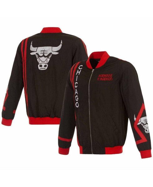 Men's Black Chicago Bulls 2023/24 City Edition Nylon Full-Zip Bomber Jacket