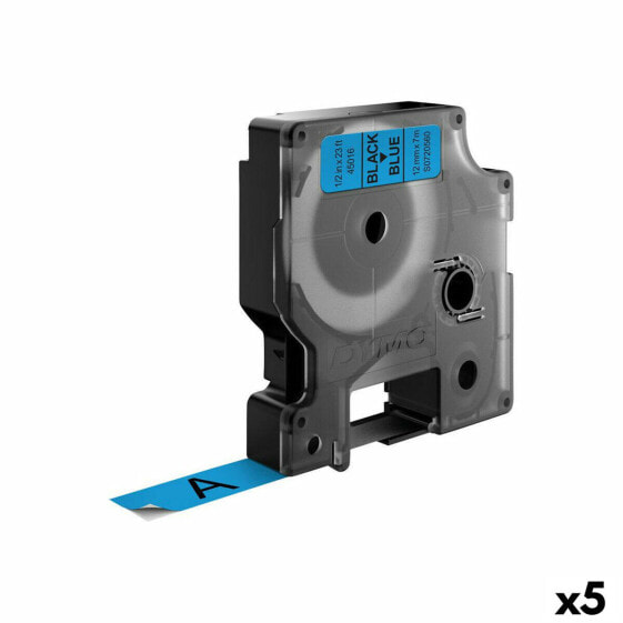 Ламинированная лента для фломастеров Dymo D1 45016 12 mm LabelManager™ Синий Чёрный (5 штук)
