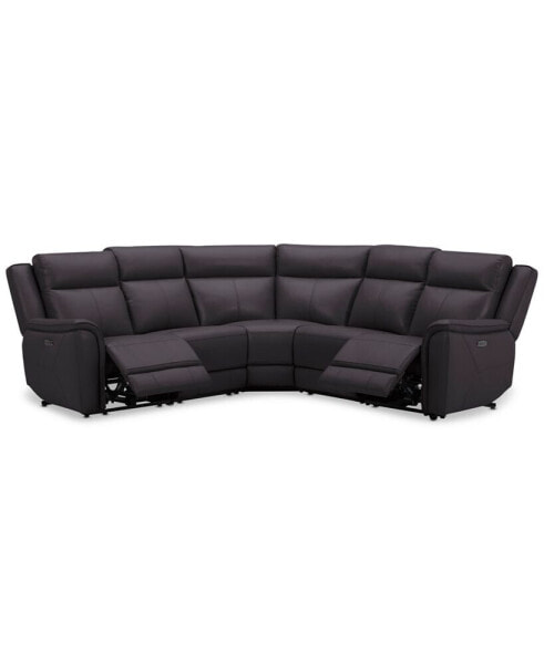 Addyson 117" 5-Pc. Leather Sectional with 2 Zero Gravity Recliners with Power Headrests, Created for Macy's