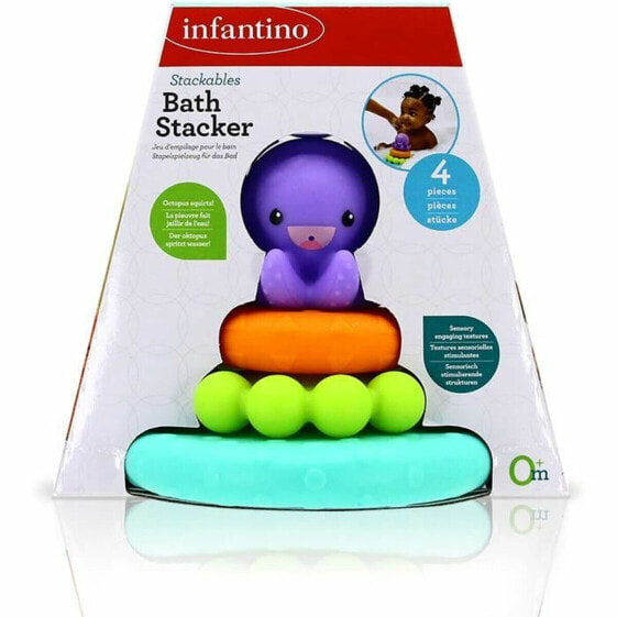 Развивающая игрушка для малышей INFANTINO Пирамида-юла Octopus bath pyramid