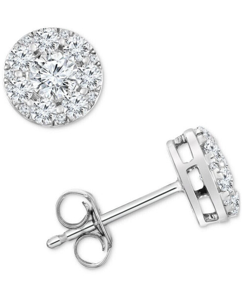 Серьги TruMiracle Diamond Halo Stud