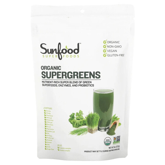 Sunfood, органическая суперзелень, 227 г (8 унций)