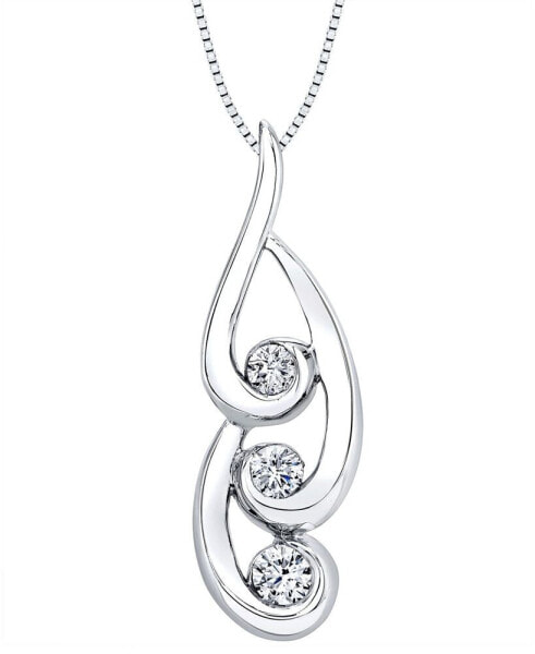 Sirena energy Diamond Swirl Pendant Necklace (3/8 ct. t.w.) in 14k White Gold