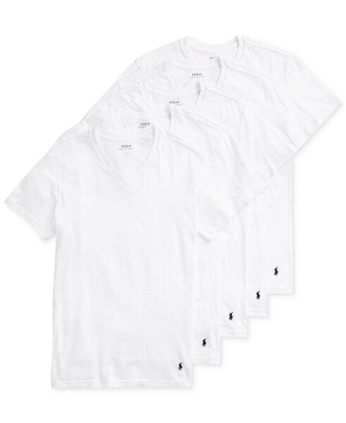 Men's Undershirt, Slim Fit Classic Cotton V-Neck 5 Pack