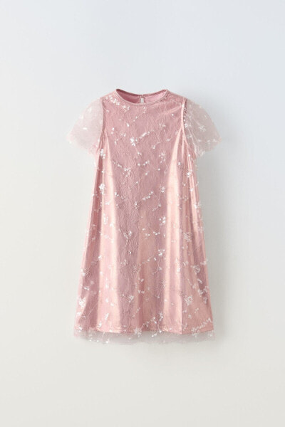 Sequinned tulle dress