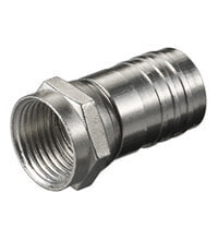 Goobay Crimp F Connector - 8.0 mm - zinc crimp adapter with nickel contacts - silver - F type - Silver - Male - Straight - Copper - Nickel