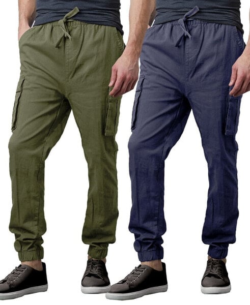 Men's Slim Fit Stretch Cargo Jogger Pants, Pack of 2