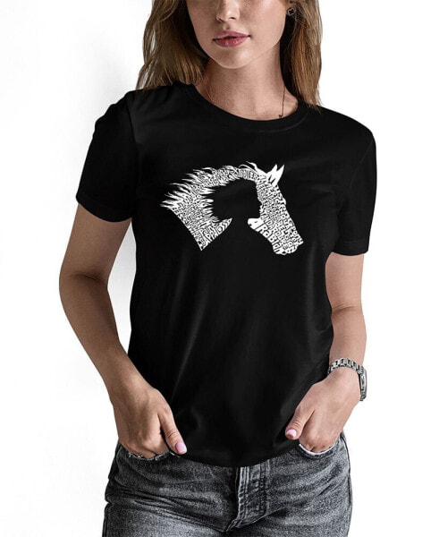 Women's Word Art Girl Horse T-Shirt