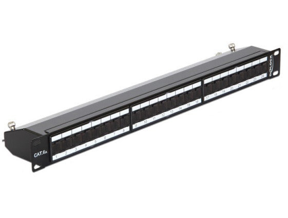 Delock 43320 - RJ-45 - Cat6a - Black - Metal - Rack mounting - 1U