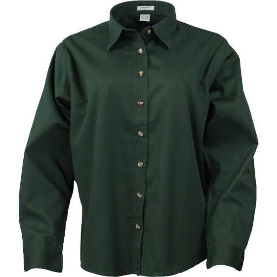 River's End Ezcare Woven Long Sleeve Button Up Shirt Womens Green Casual Tops 63