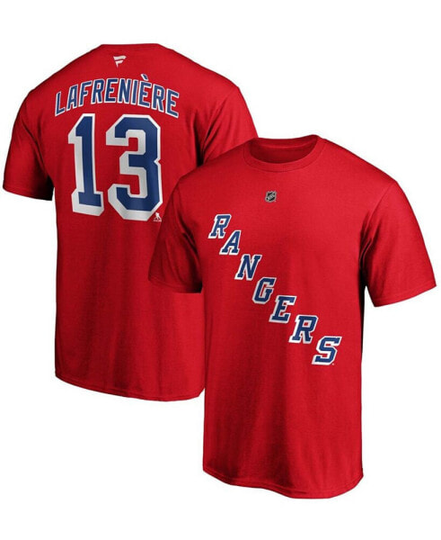 Men's Alexis Lafreniv®re Red New York Rangers Authentic Stack Name and Number T-shirt