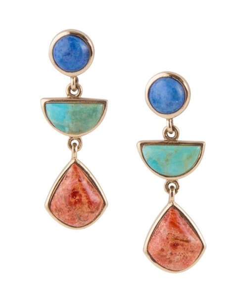 Bronco Multi Stone Linear Earrings