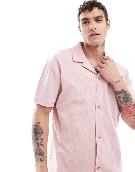 ASOS DESIGN relaxed button down shirt in pink