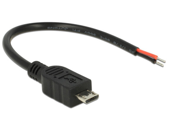 Delock 82697 - 0.1 m - Micro-USB B - USB 2.0 - 480 Mbit/s - Black