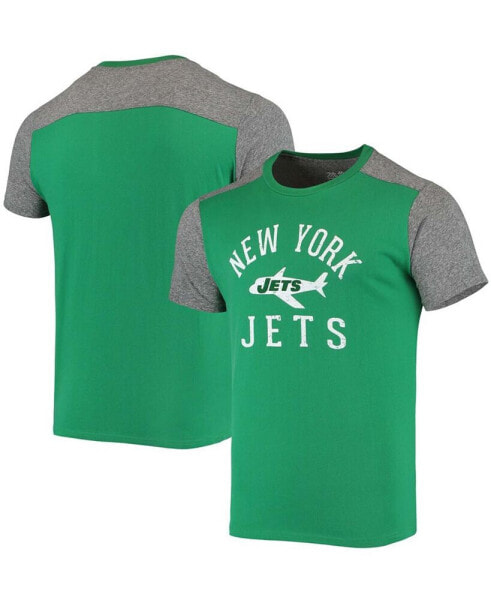 Men's Kelly Green, Heathered Gray New York Jets Gridiron Classics Field Goal Slub T-shirt