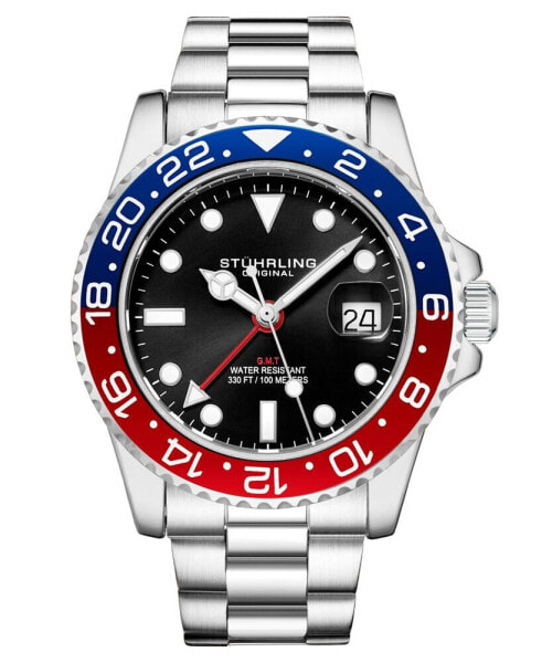 Часы Stuhrling Diver Silver-Tone Watch 42mm