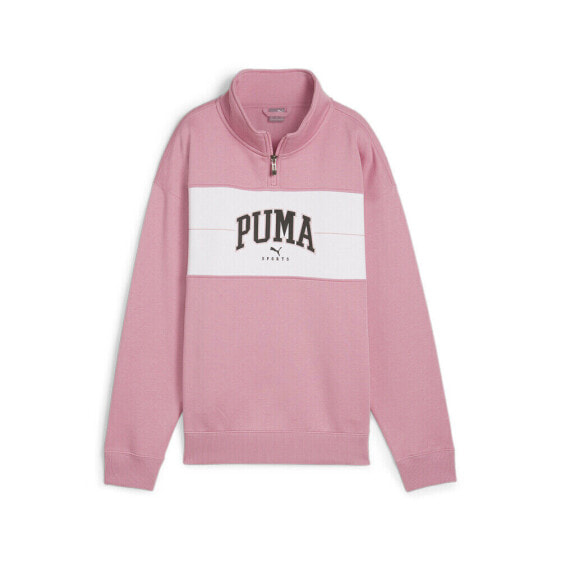 Puma Squad Mockneck Long Sleeve QuarterZip Sweater Womens Pink 68154348