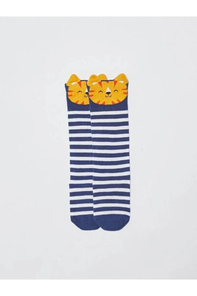 Desenli Erkek Bebek Diz Altı Çorap