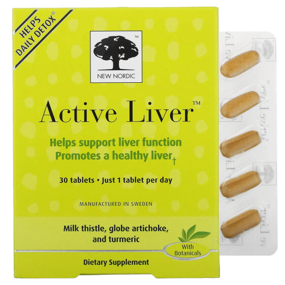 Витамины для пищеварительной системы New Nordic Active Liver, 30 таблеток