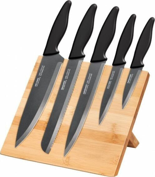 Набор кухонных ножей на бамбуковом блоке Smile SNS-4 6-шт.