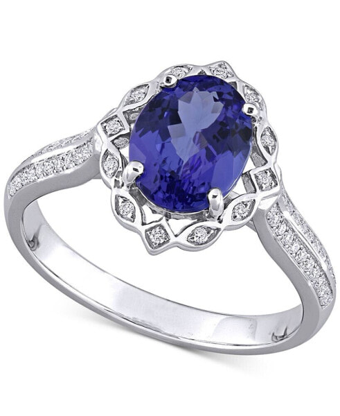 Кольцо Macy's Tanzanite White Gold Statement.