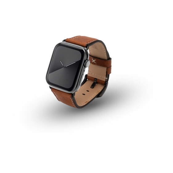 JT Berlin Watchband Charlie| Apple Watch Ultra/42/44/45mm| braun - Edelstahl schwarz| M|