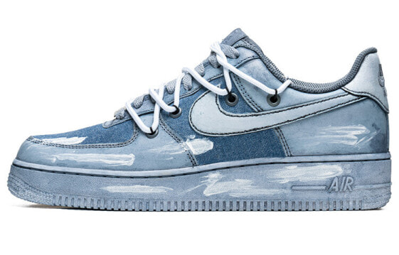 【定制球鞋】 Nike Air Force 1 Low ’07 空军一号 野鹤制造 古 浸染 解构贴布休闲 低帮 板鞋 男款 浅蓝 / Кроссовки Nike Air Force CW2288-111