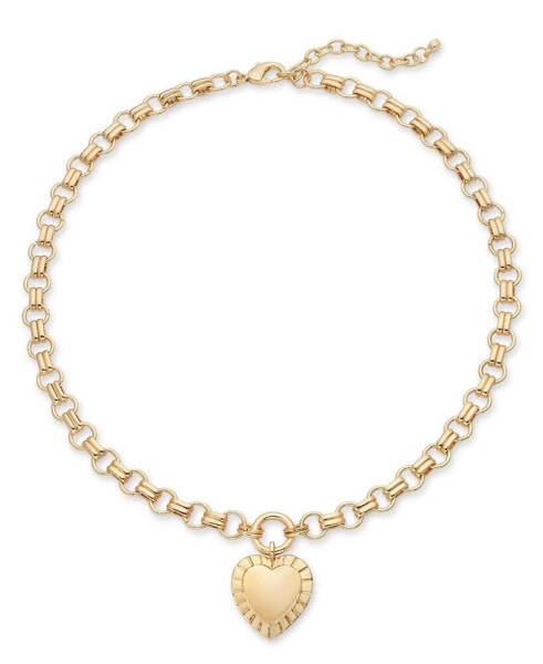 Framed Heart Pendant Necklace, 16-1/2" + 2" extender, Created for Macy's