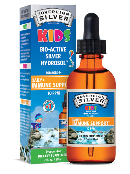 Sovereign Silver Bio-Active Silver Hydrosol  Биоактивный гидрозоль серебра 10 ppm Для детей  59 мл