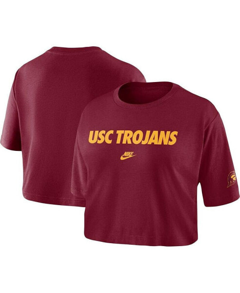 Футболка женская Nike USC Trojans Wordmark Cropped(Cardinal)
