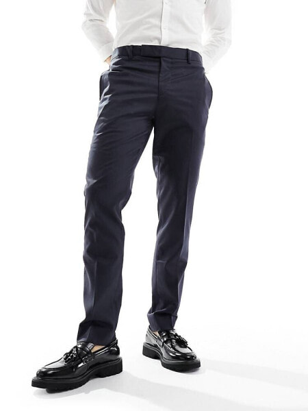 Bolongaro Trevor wedding plain skinny suit trousers in navy