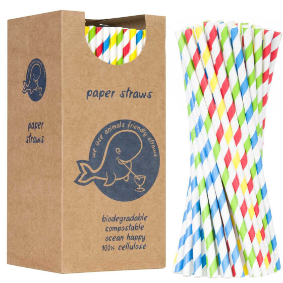 Paper straws BIO ecological PAPER STRAWS 6 / 205mm - mix 250 pcs.