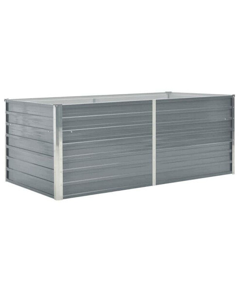 Raised Garden Bed 63"x31.5"x17.7" Galvanized Steel Gray